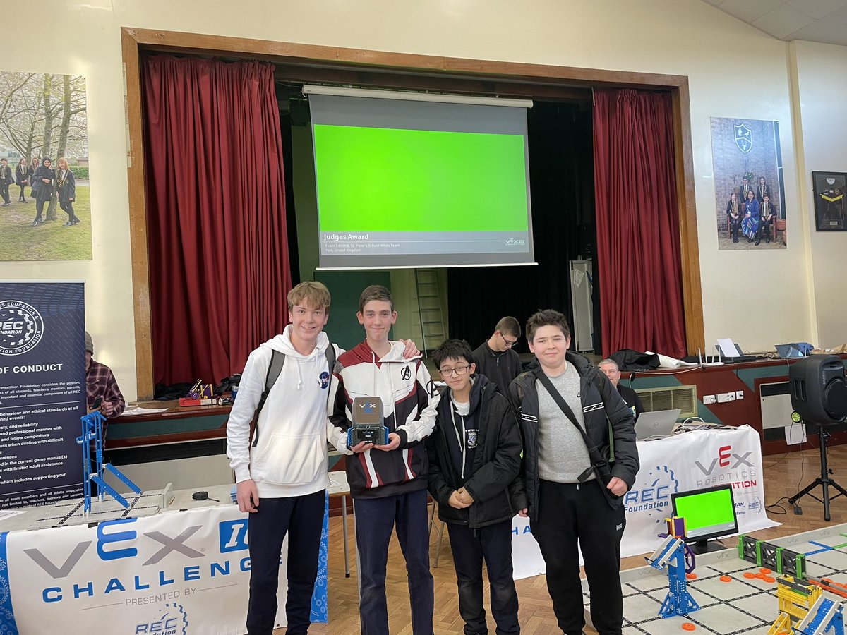 StPetersDesign's tweet photo. Congratulations to our @StPetersYork  3rd Form students - they’re through to Nationals, and take the Judges award and Teamwork Award - well done! 🤖 https://t.co/ovTzm2tmnE