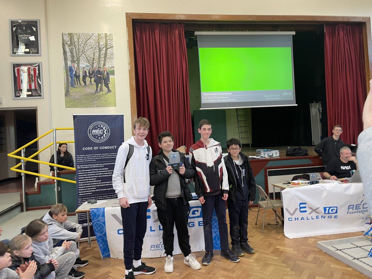 StPetersDesign's tweet photo. Congratulations to our @StPetersYork  3rd Form students - they’re through to Nationals, and take the Judges award and Teamwork Award - well done! 🤖 https://t.co/ovTzm2tmnE