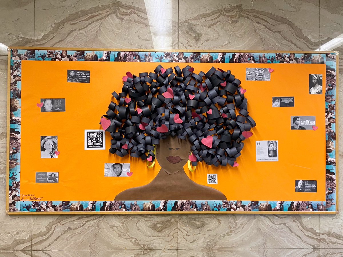 CCSJWave's tweet photo. #ccsjwave is celebrating #BlackHistoryMonth all month. Black Student Union (BSU) and Student Life will share information and host events and activities to honor the contributions of African Americans. This 1st floor bulletin board was created by Sincere Northern. https://t.co/JjFdTNgEla