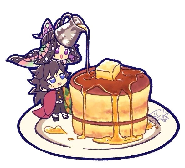 今日初出ししたイラスト、せっかくなのでひとつずつアップしたやつ見てくださいぎゆしのちゃんと3時のおやつ①ホットケーキ②プリン③ドロップス→(つづく) 