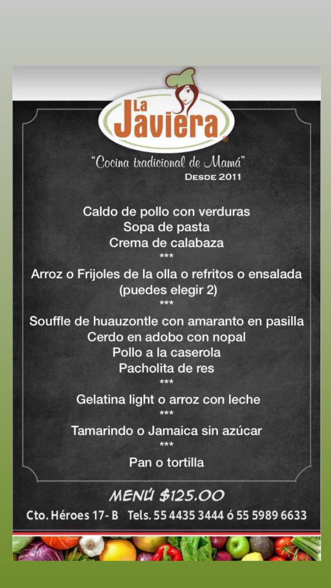 LaJaviera_rest's tweet photo. Disfruten su fin de semana 😃

#MenuDelDia #ComidaCorrida #AntojitosMexicanos #Taquizas #ServicioADomicilio #CDSatelite #Restaurante #Comida #Deli #Desayunos #FelizSabado https://t.co/JmEfCVHl8X