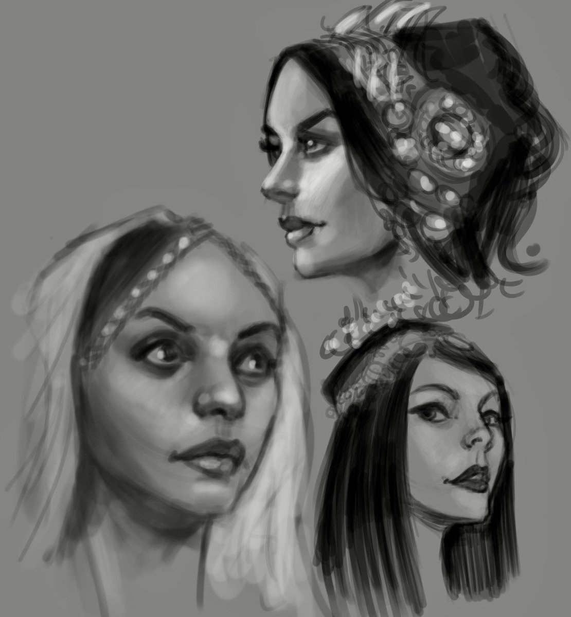 Just some practice faces #art #portrait #drawing #digitalart #sketchbook