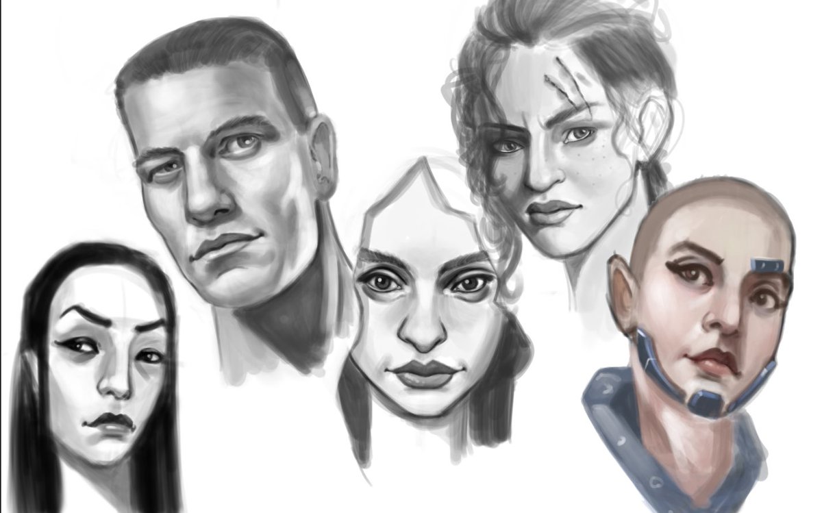 some more practice faces #art #portrait #drawing #digitalart #sketchbook