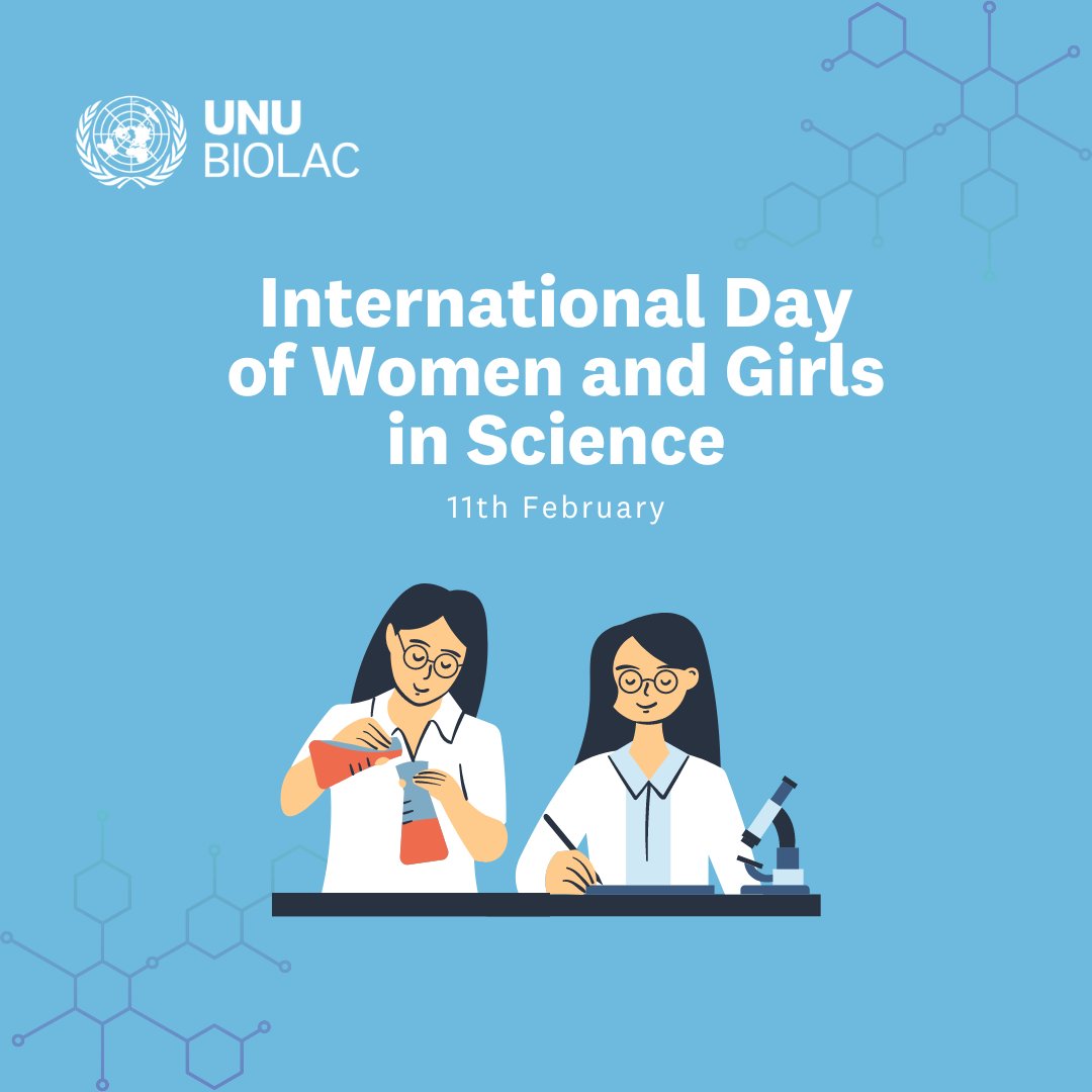 Happy International Day of Women and Girls in Science! 📢 

At UNU-BIOLAC, we are happy to say that in 2022 more than 75% of our fellows and 50% of our Academic Members were female. 👩🏻‍🔬🧑🏽‍🔬

Let’s celebrate all #WomenInScience, and commemorate their importance in #biotechnology 🧬🥼