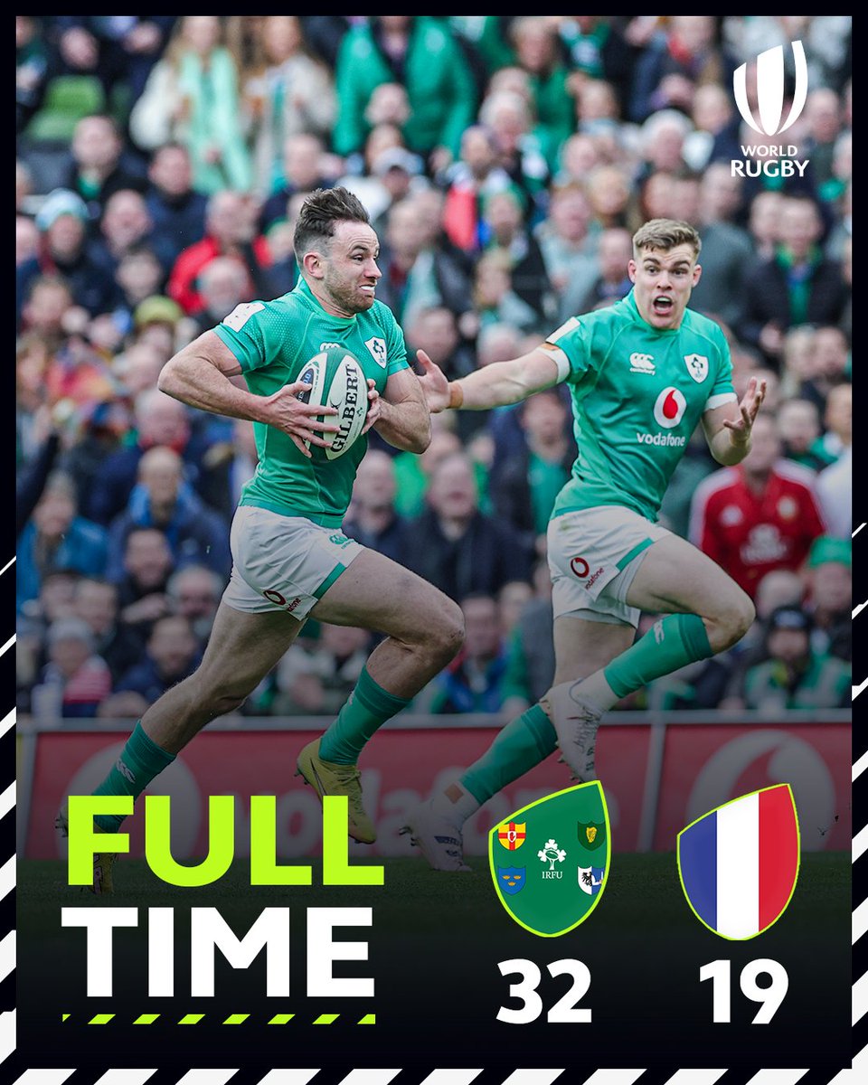 Well done Ireland, great win 🇮🇪☘Brilliant performance from Ireland to beat France 32-19 ☘️ ☘️ 

#IREvFRA