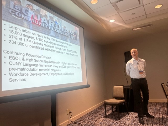 WESGlobalTalent's tweet photo. Great presentations at #TALAE2023 from our partners #AfricanBridgeNetwork, NYC Welcome Back Center, @LaGuardiaCC, and @immcouncil on their work with internationally trained professionals. Thank you to @SynergyTexas for hosting us! https://t.co/jzmnD4djNH