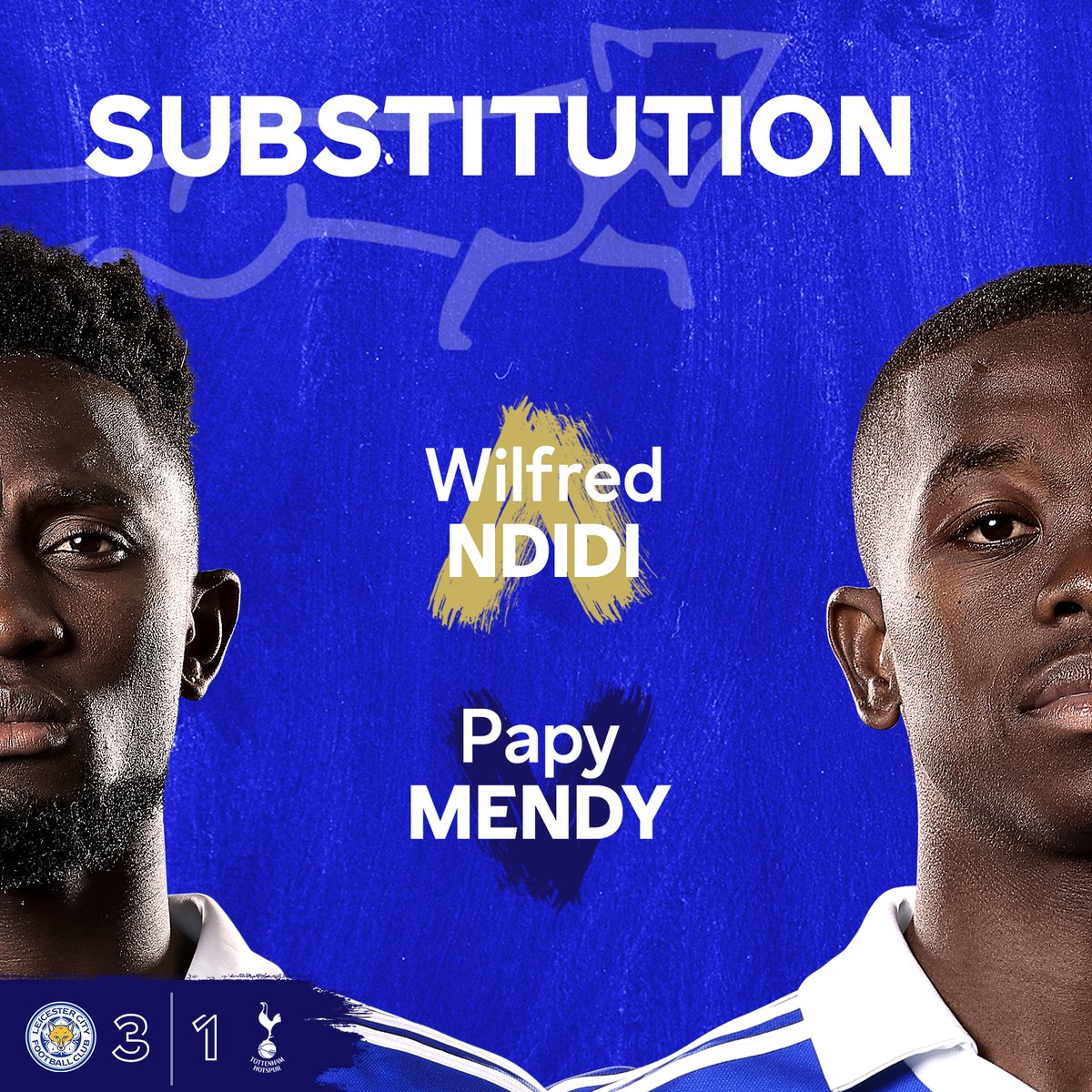 First Foxes change 🔁

➡️ Ndidi
⬅️ Mendy

#LEITOT