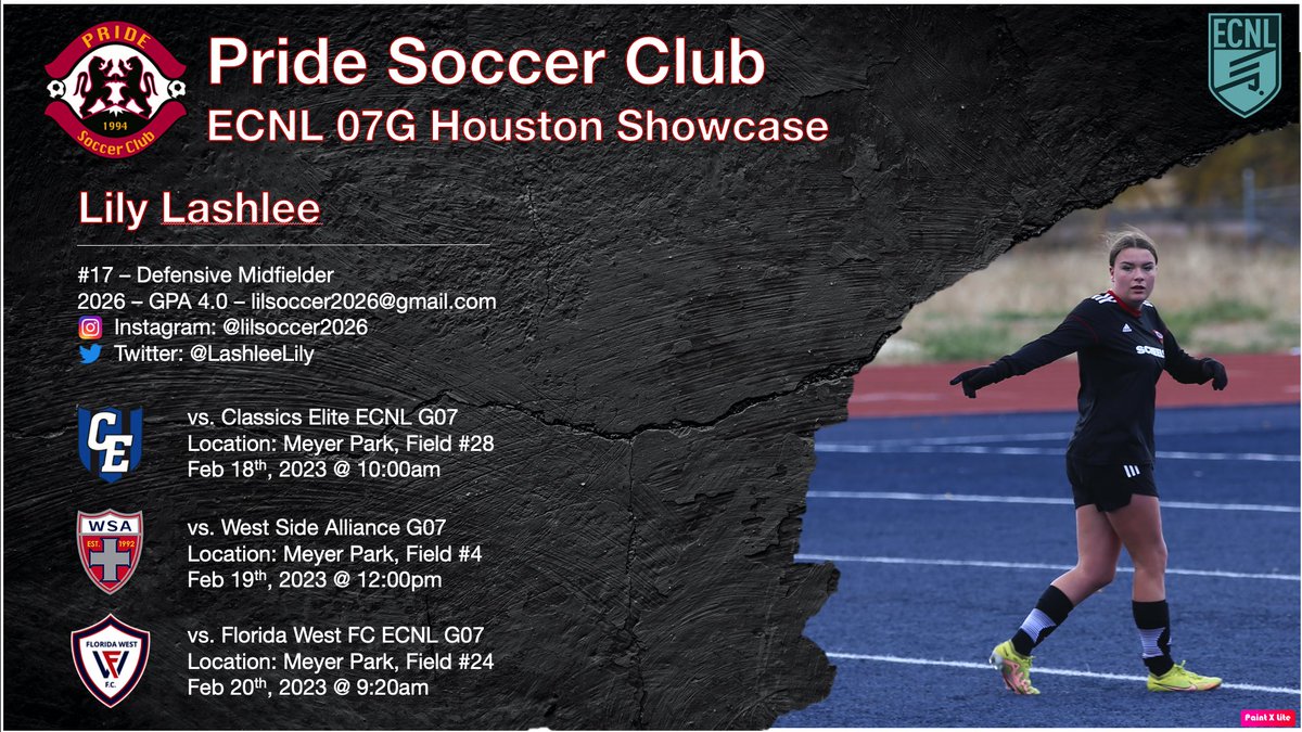 LashleeLily's tweet photo. @ImYouthSoccer My schedule was just updated so here is the latest one. Thanks! https://t.co/T7MxCseXjx