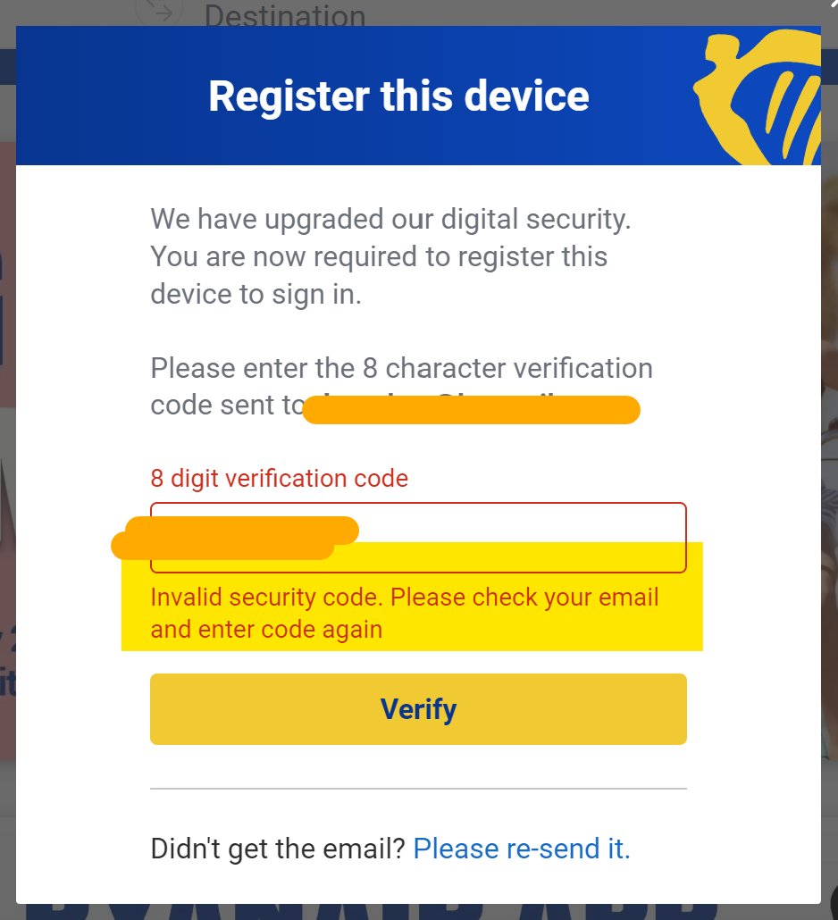 daragh_c's tweet photo. @askryanair 
Lads / Ladies ,them,they,its,airplanes .etc... 
If you are going to issue security codes to "verify" devices may I make 2suggestions 
1. Please make it actually work. Test team ????
2. The email code itself contains a space. Use a "trim()" on the input field ! https://t.co/h1g6WSbtjZ