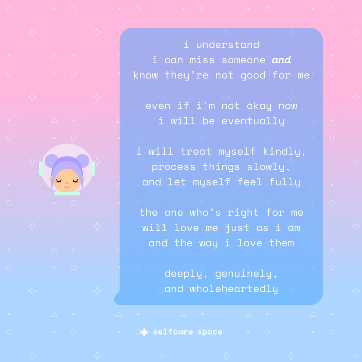 selfcarespaceco's tweet photo. i still miss you and you're not good for me. the power of "and" versus "but." 🥹 part 2 of 2.

#mentalhealth #selfcare #imissyou #relationships #breakups #lonely #vday #vday2023 #valetinesday #valetinesday2023 https://t.co/omZq2qcmcR