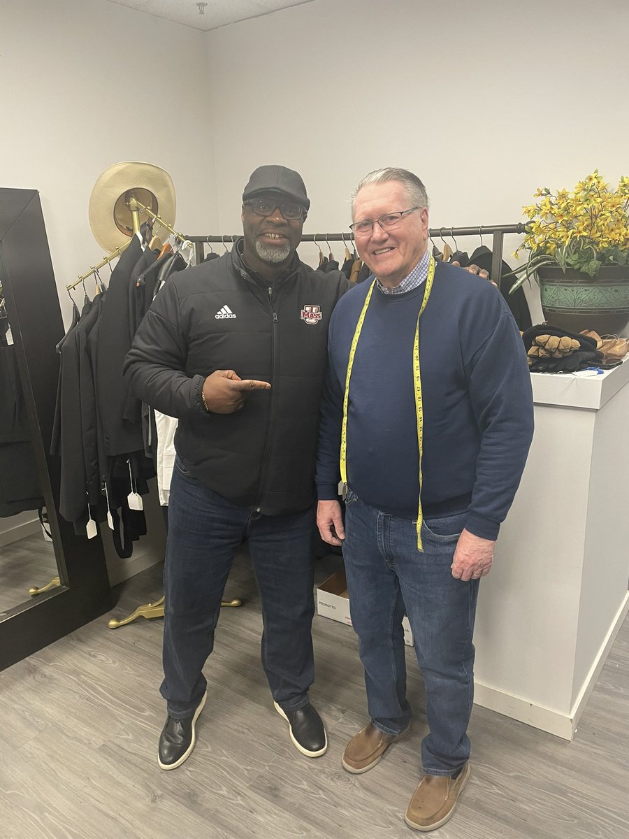 coachbenalbert's tweet photo. I would like to give a huge shout out to Mr. Ron Cole and Mr. Ryan McCollum and their Non-Profit organization SUIT UP SPRINGFIELD for helping some of our team members for an upcoming on campus event “Operation Suave”!#UMassFootball # https://t.co/cK8bXdU9kN