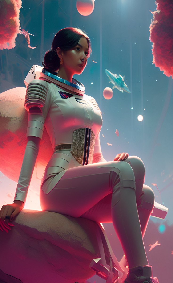 THE ASTRO GIRL | 1/1 #artwork 
⬜⬜⬜⬜⬜⬜⬜

🔥 On Auction for 48h <a href="/objktcom/">objkt</a> 🔥

Minimum bid : 5 tez
⬜⬜⬜⬜⬜⬜⬜

If you like this, place your bid 🤍
#tez #tezosart #tezos #nftart #aiart 
objkt.com/asset/KT1J5CL3…