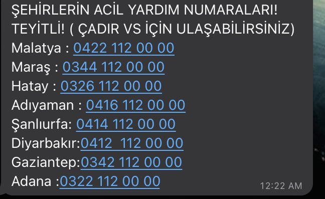 Arkadaşlar çadır ihtiyaçları için aşağıdaki numaraları arayabilirsiniz. Çadır ihtiyacı için yazan arkadaşlarınıza iletebilirsiniz.