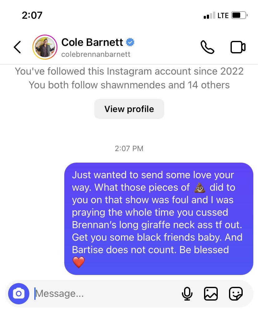 No because I really wanted to fight Brennan for Cole. He need some hood friends. #AftertheAlter #LoveIsBlindAftertheAltar #LoveIsBlind3 #LoveIsBlind