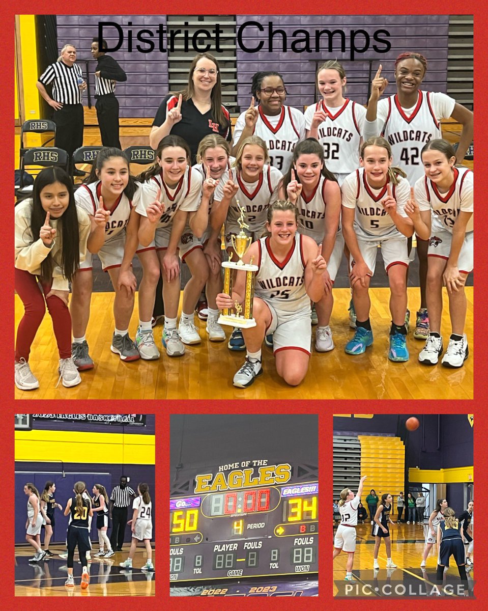 Way to Go LADY CATS! LHJH 7th grade girls are District champs! Congratulations ladies and Coach Sanders/Pile! #elevateLHJH #RISDGreatness @Coach_SandersLH @mrrustin @VinceVenditto @sherry_null @Kelsey_Wells54