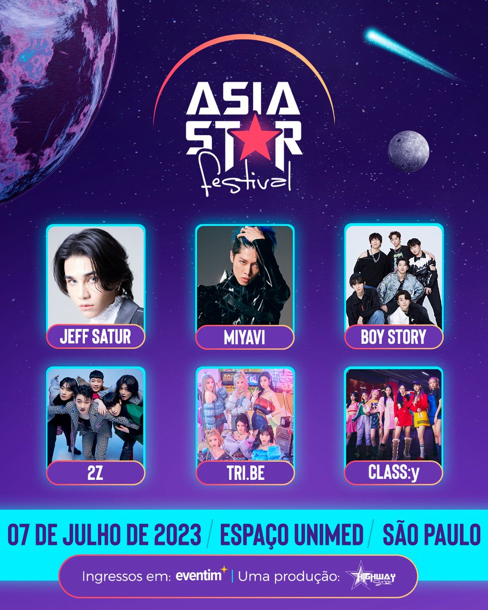 followhwstar's tweet photo. 2023 ASIA STAR FESTIVAL

🎶 JEFF SATUR, MIYAV, BOY STORY, https://t.co/0I413N8Xkd, CLASS:y e 2Z
📅 07 de julho de 2023
🗺 Espaço Unimed, SP
🔗https://t.co/N2NRMPMjVQ
🎫 https://t.co/WKxW2RHJmy

#AsiaStarFestival #ASFestival https://t.co/PRvd3FZl01