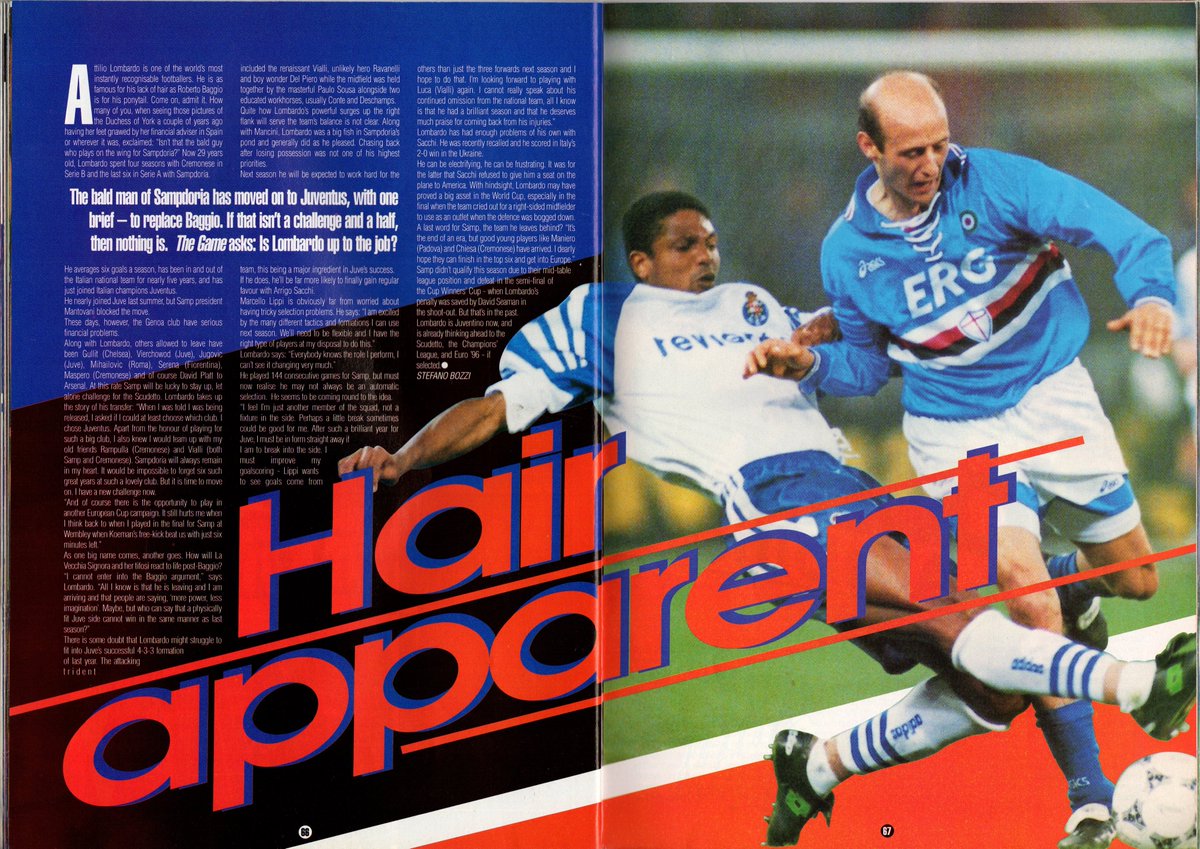 sp1873's tweet photo. Attilio Lombardo, The Game, Issue 5, August 1995 @StefanoBozzi @spicciar @serieamonamour @calcio90s @RobyBagg10 @GentlemanUltra @_CalcioItaliano @calcioinretro @SerieA_Aust @ginkers @serieamonamour https://t.co/W1j7xVcCaa