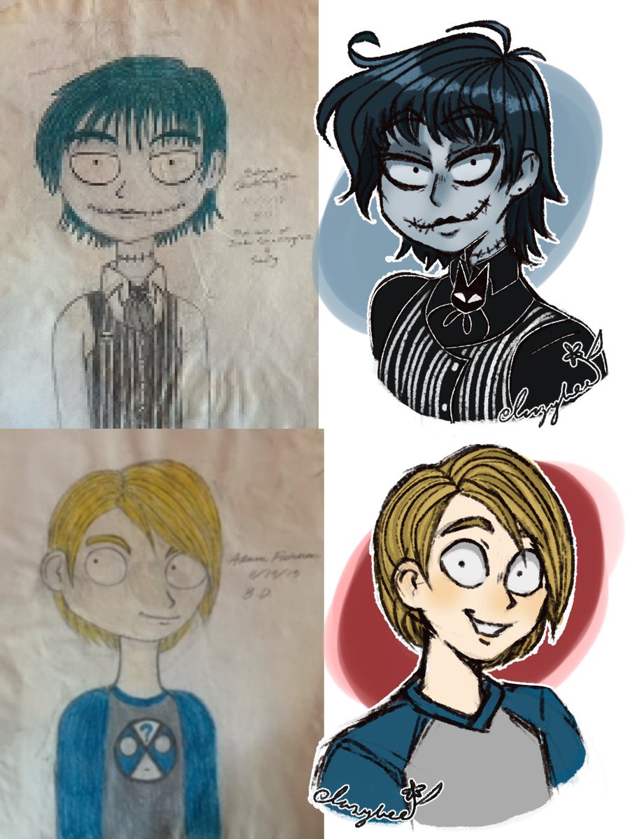 lazybee_art's tweet image. 2013-2023 OCs REDESIGN PART 1
I was looking through some of my old art from 2013 and came across my Tim Burton OCs xD
Part 2 coming soon~ 🖤🦇🎃  (+)
*
*
*
*
#timburtonstyle #myart #lazybeeart #digitalart #CLIPSTUDIOPAINT