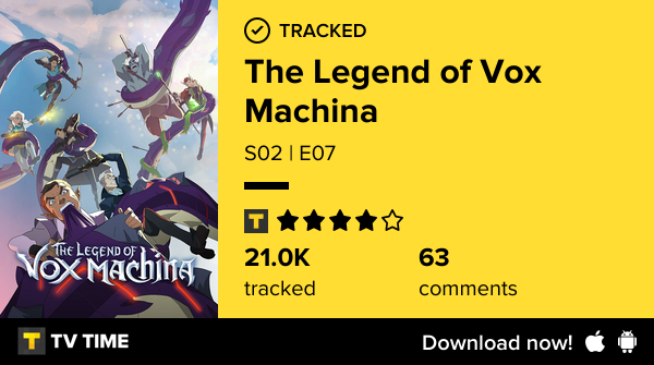 Felxosaurus's tweet photo. I've just watched episode S02 | E07 of The Legend of Vox Machina! https://t.co/g2Dmsp9uo7 #tvtime https://t.co/dcr9oCyPOW