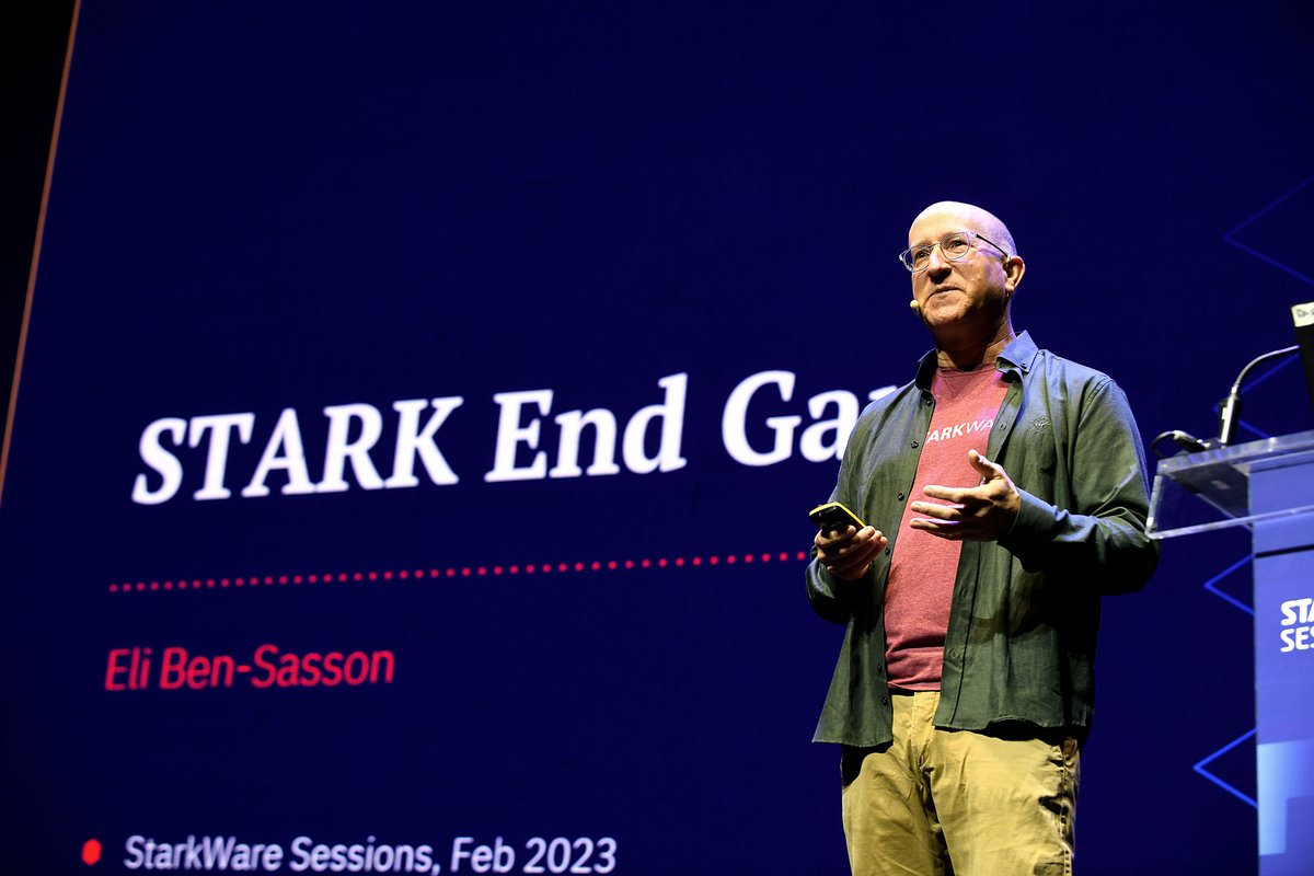StarkWareLtd's tweet photo. Frens, let's watch the replay of Eli's talk at the StarkWare Sessions about the STARK End Game.

It's super cool, easy to understand and informative! In the talk, @EliBenSasson talks about why STARKs are the future and the best solution for scalability. 

https://t.co/EsSxxr2vH5 https://t.co/UOGk2JeTkm
