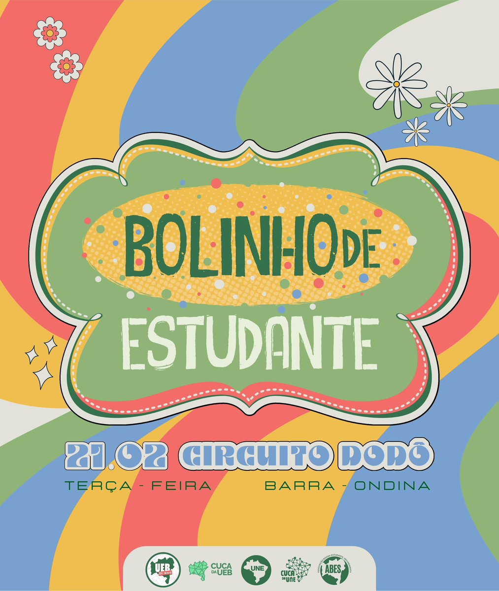 ueboficial_'s tweet photo. ✨ De saudade a gente não morre mais ✨

🎭 O Bolinho de Estudante mais gostoso desse Brasil está de volta e o circuito Dodô vai voltar a sentir a nossa energia pulsante! 

Te encontro na avenida! 💥

#Carnavaldesalvador #bolinhodeestudante https://t.co/pAPbwhXVX4