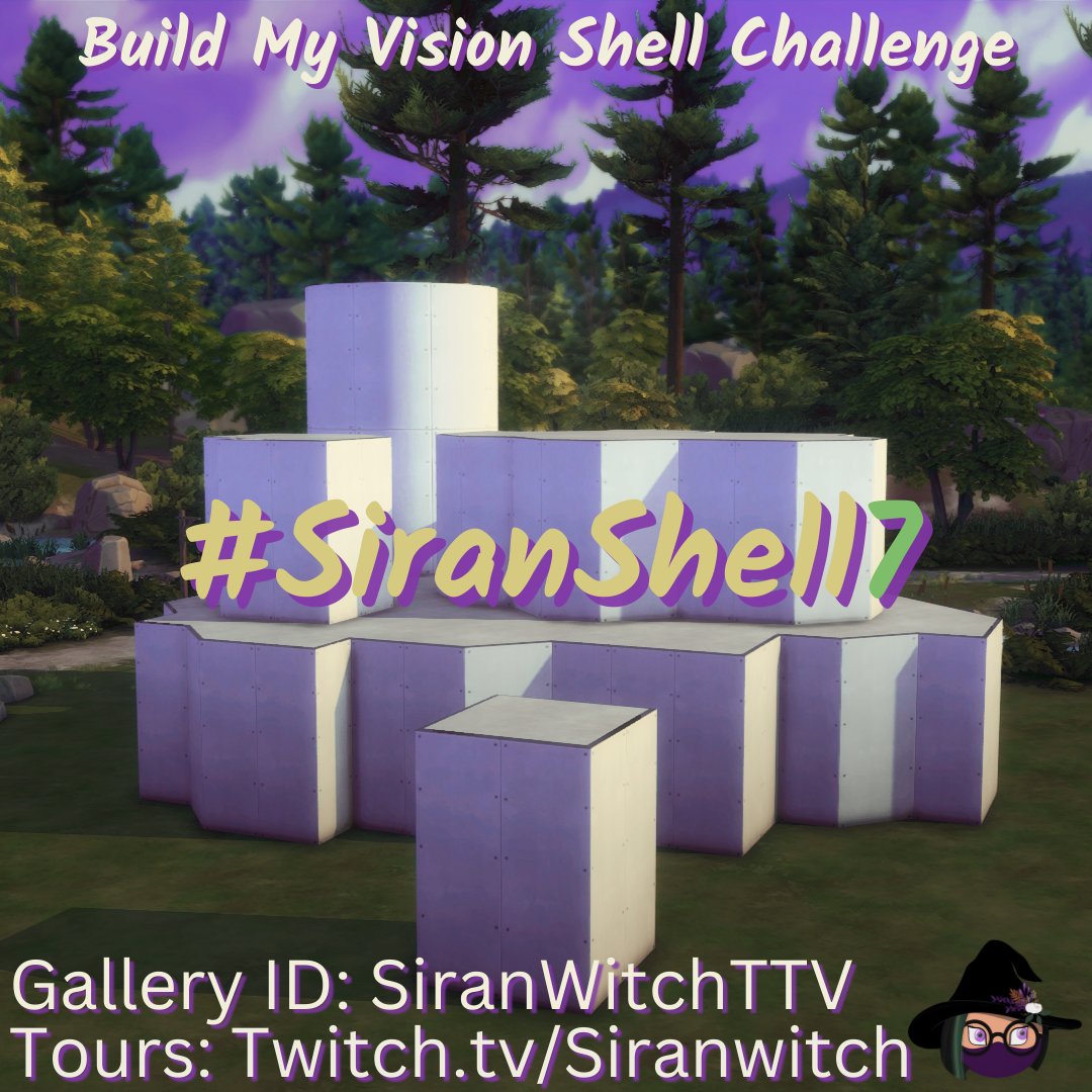 SiranWitch's tweet photo. Build My Vision Shell Challenge! Here are the rules:
💜Download on the gallery!
💜ID: SiranWitchTTV
💜Upload using #SiranShell7
💜Due: April 5th
💜Tours: April 6th at 6 pm PST on https://t.co/0KoZAMfxwj #shellchallenge #thesims4 #sims4shellchallenge #simsshellchallenge #sims4 https://t.co/CHRCdviocN