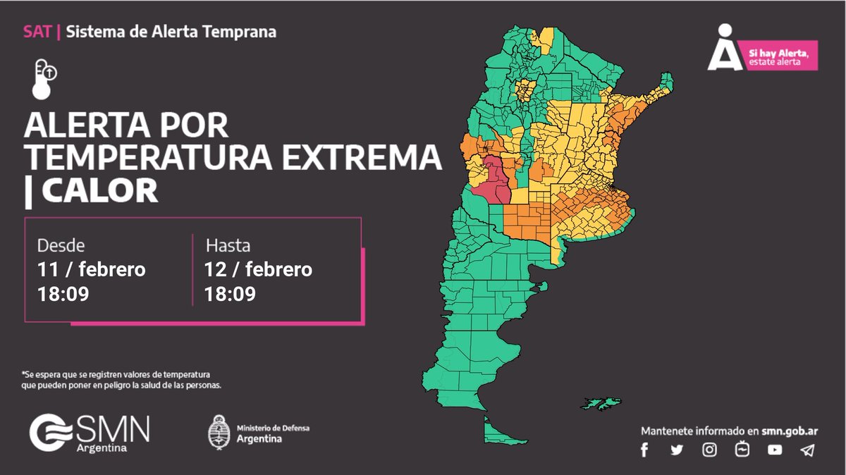 SMN_Cordoba's tweet photo. ⚠ SAT | ALERTAS #SiHayAlertaEstateAlerta
Información actualizada el 11 de febrero de 2023 a las 18:09 h
👉Más detalles en https://t.co/L03QrzOo1p https://t.co/BsaVHMxxXM