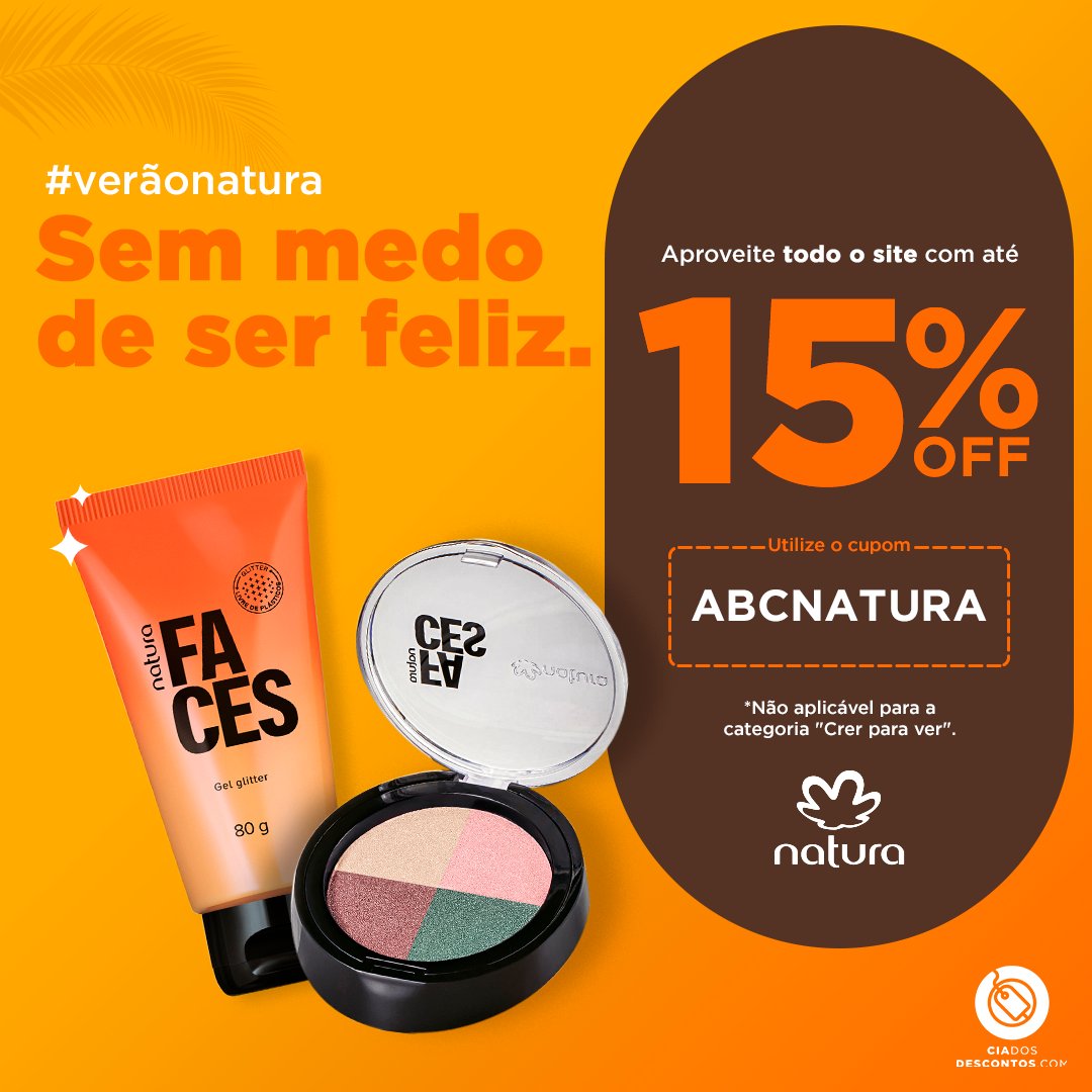 Cupom com 15% de desconto em Roupas →