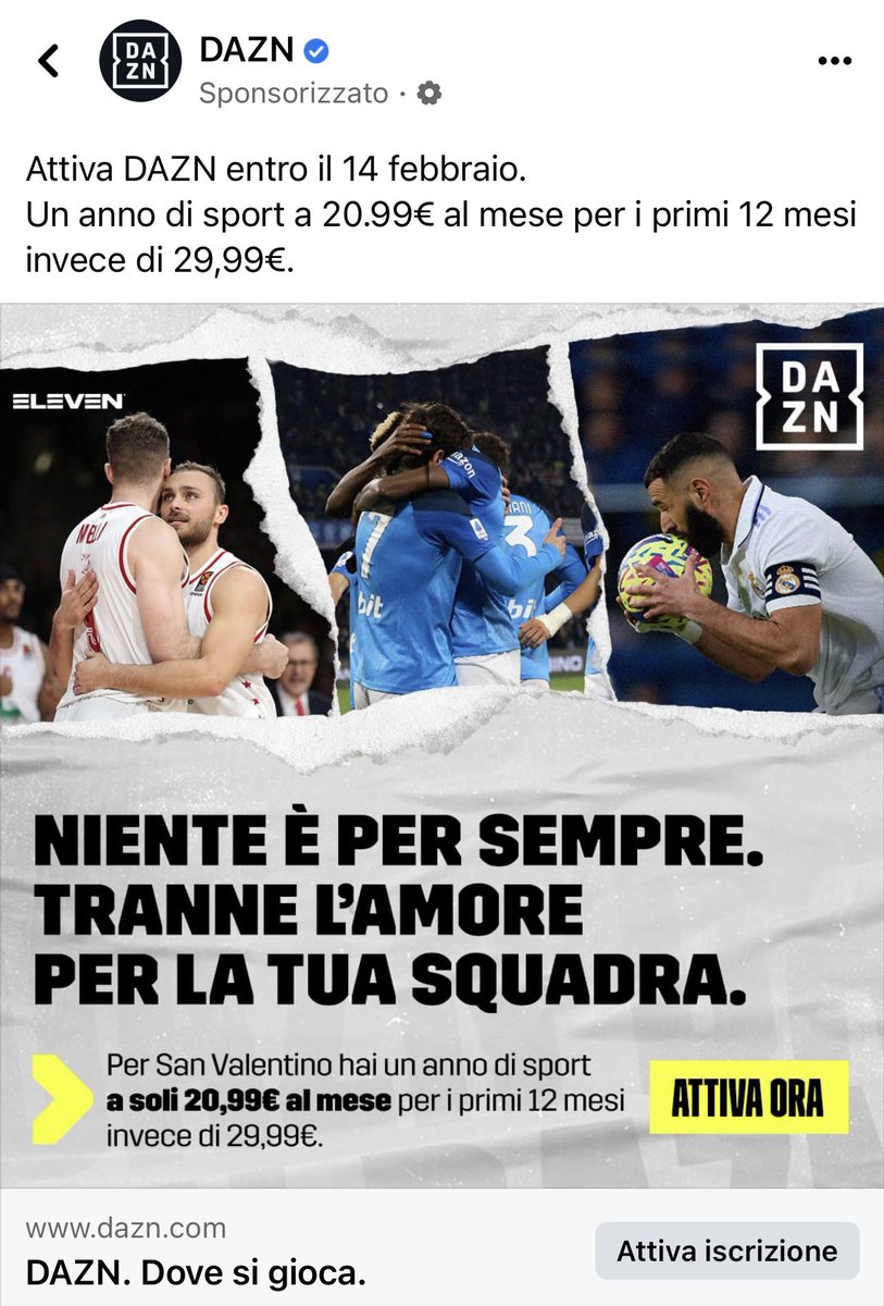 juventusfans's tweet photo. Addirittura #Dazn lo ha sponsorizzato su #Facebook! 😂 #DisdettaDazn #DisdettaSky #DisdettaNow #DisdettaMediasetInfinity #DisdettaTimVision #DisdettaTim https://t.co/3ql2uvBLuM