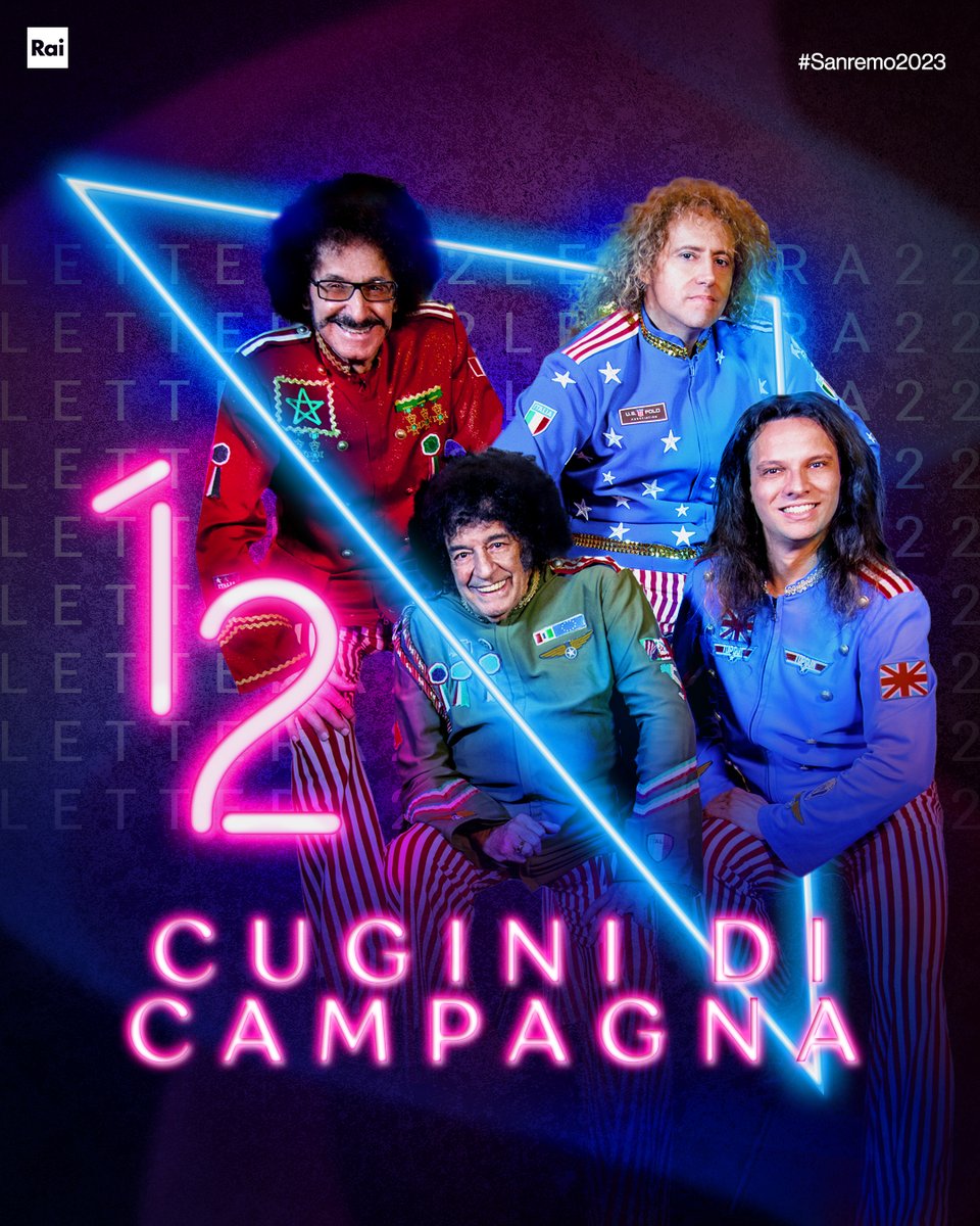 💐 CODICE 12
🎤 #CuginiDiCampagna 
🎧 #Lettera22 
#Sanremo2023