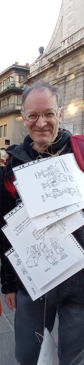 FrancescaGary's tweet photo. Croisé #Cled12 et son futur éphéméride ( en vente 15€ en librairie)  : 365 dessins / caricatures par an en liberté d'expression, créateur local depuis...? https://t.co/kg9GJ68X6x