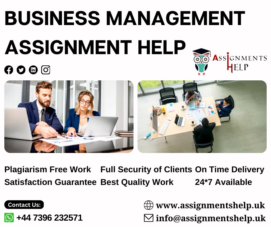AssignmentsHe59's tweet image. Be confident! Because you choose our Business Management Assignments Help Services.
Order Your Assignment Now!
#businessManagementAssignmentHelp #managementassignments #managementassignment #businessassignmenthelp #assignment #help #assignmentshelp