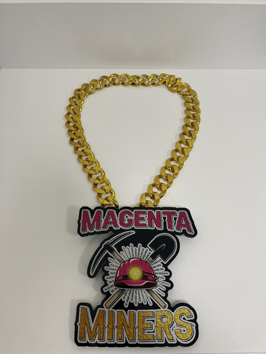 Our new traveling trophy is making its way around Eastern Washington.Shout out to @JustinKappLogos for the logo and <a href="/bigheadcustom/">Bighead Custom</a> for turning it into this amazing chain. I love being able to recognize my team and our retail partners with it! #MagentaMiners #TFB