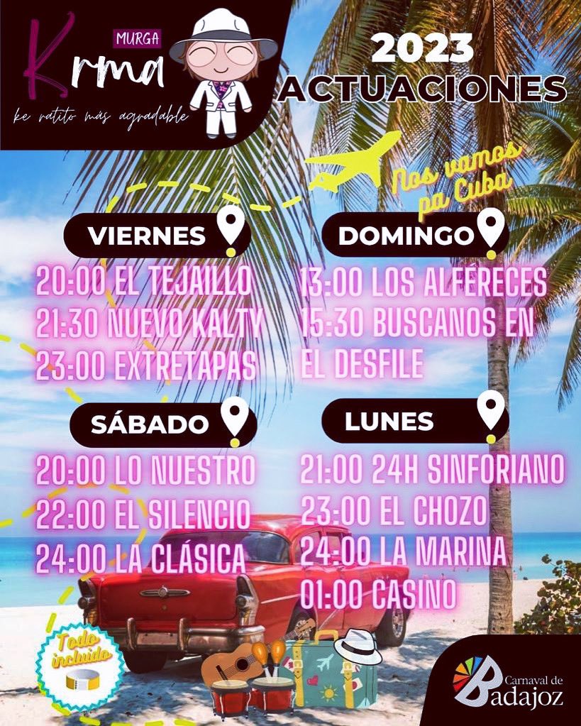 En menos de una semanitaaaaaa, vamonossss!!! #KRMA ##carnavaldebadajoz