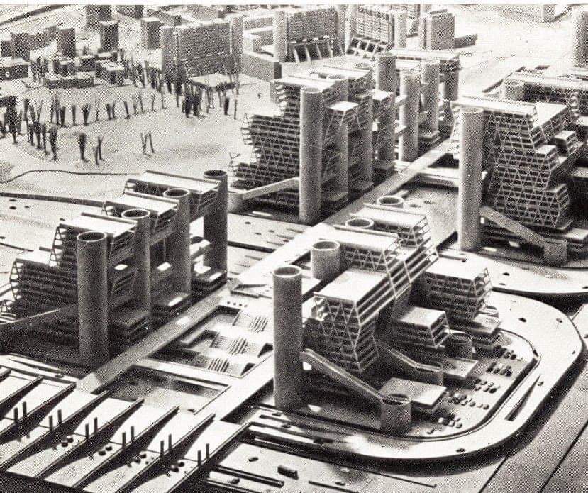 Masterplan by Kenzo Tange for the City of Skopje, Macedonia, 1960s.