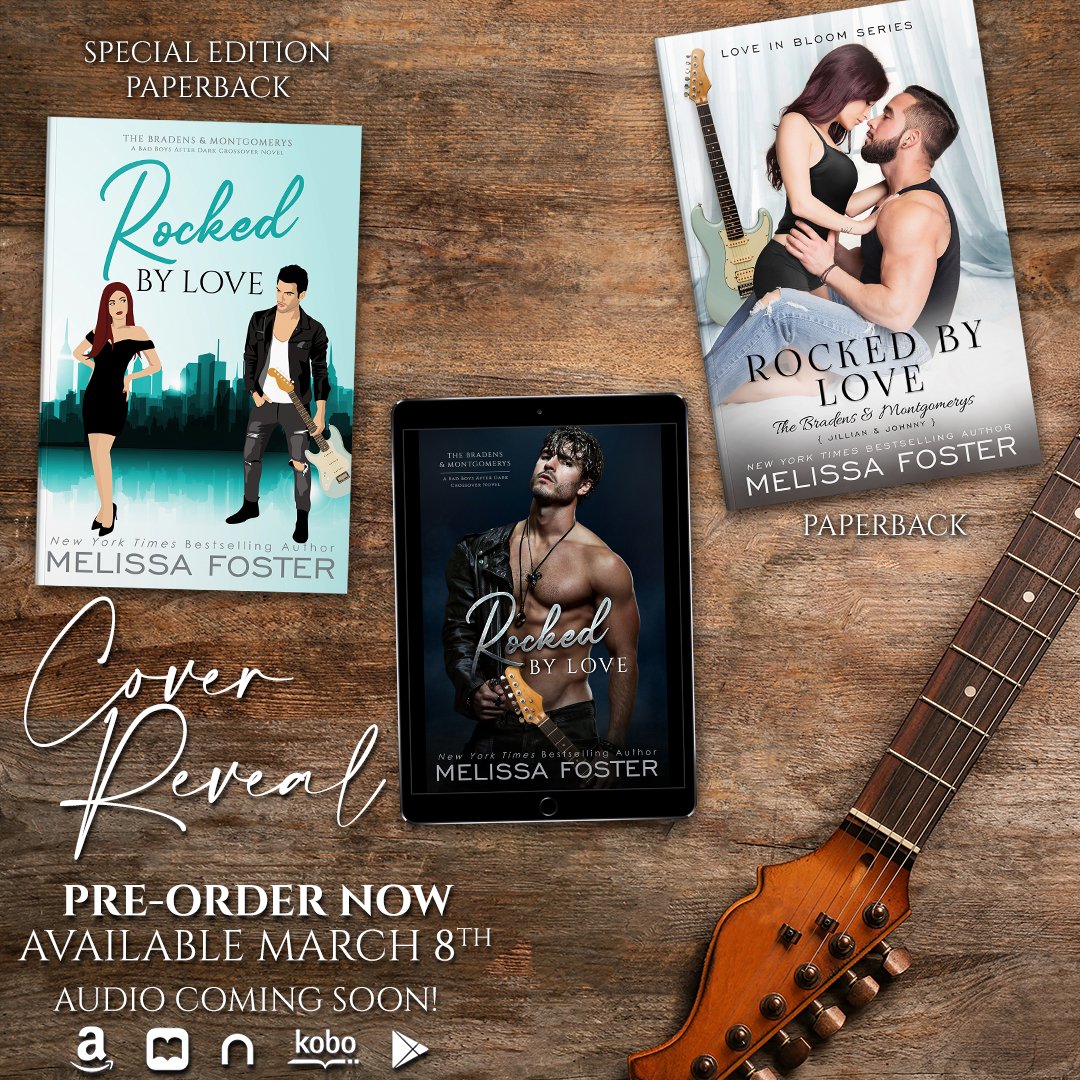 Author @melissa_foster  has revealed the cover for Rocked by Love, releasing March 8, 2023!

Preorder today!
melissafoster.com/books/rocked-b…

#CoverReveal #melissafoster #ForcedProximity #SurpriseBaby #RockstarRomance #HatetoLove #SmallTownRomance #Celebrity