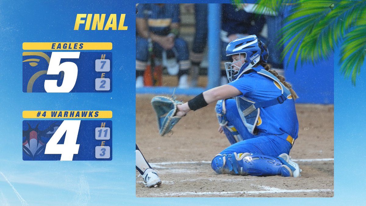 ERAUSoftball's tweet photo. WALK-OFF!!!!

An overthrow home brings Bianco in for the winning run against No.4 Auburn Montgomery!!

It's just the second time in program history the Eagles have defeated a top-5 opponent!!
#Team11 #GoERAU #DaytonasHometownTeam https://t.co/4c4e6XNMR5