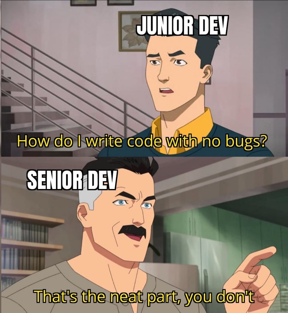 bughunterguy's tweet photo. Hurtful Truth 

Tag your friends 👥 • Retweet 🔁 • Like it ♥️

For more: 💥follow @bughunterguy 

 #programmerhumor #programmingmemes #codingmemes #codingisfun #programmingjokes #coding #programmerlife #coder #python #java #php #bughunter #bug https://t.co/JhrBFr4Jao