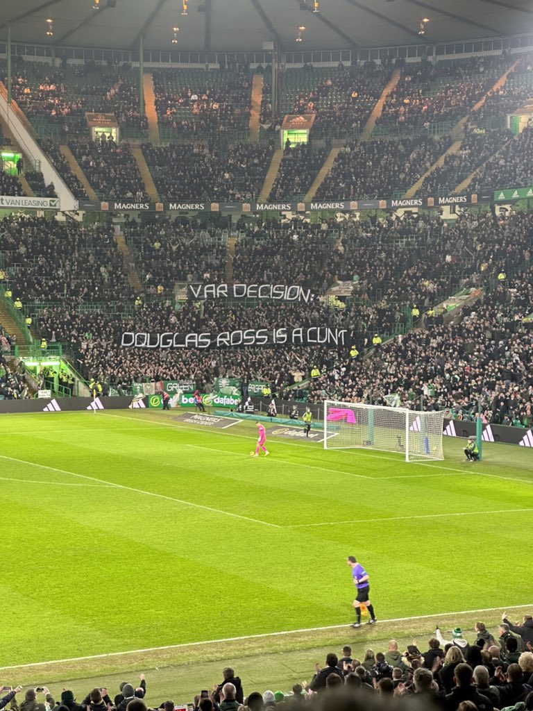 FitbaPatter's tweet photo. Green Brigade banner tonight https://t.co/sUOL6Tmb5l