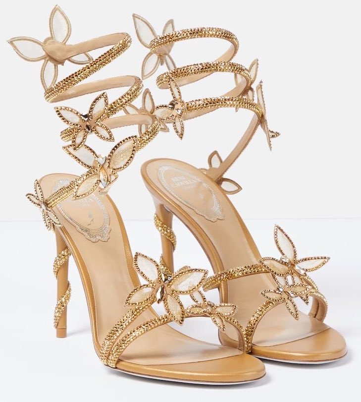 rené caovilla butterflies crystal-embellished high sandals