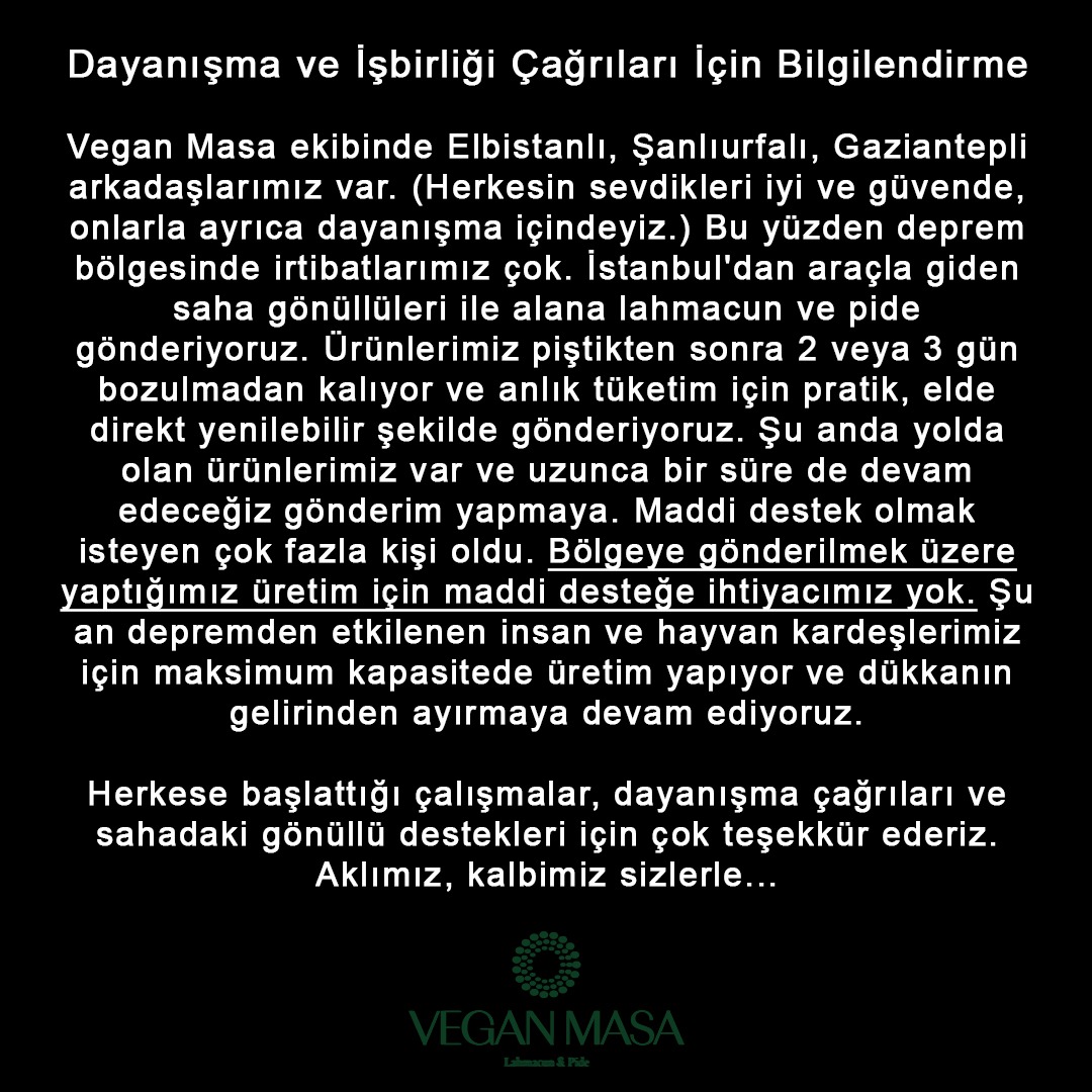 Dayanışma ve İşbirliği Çağrıları İçin Bilgilendirme