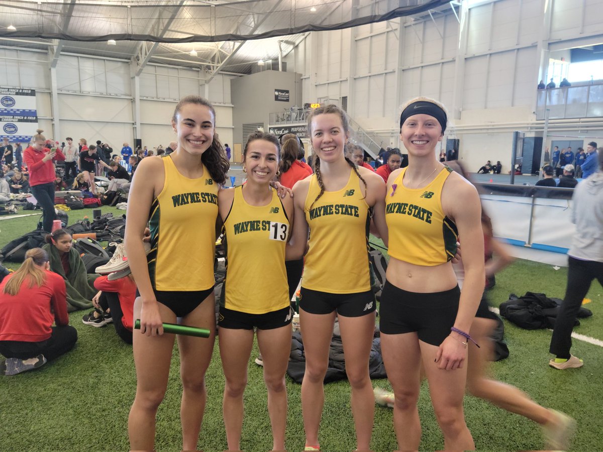 One more school record at the Big Meet!! Emily Gordon, Elyse Miller, Rachel Felstow, and Thailyia Christensen just took SEVENTEEN seconds off the distance medley relay record with an 11:46!!! Currently top-10 in D2!