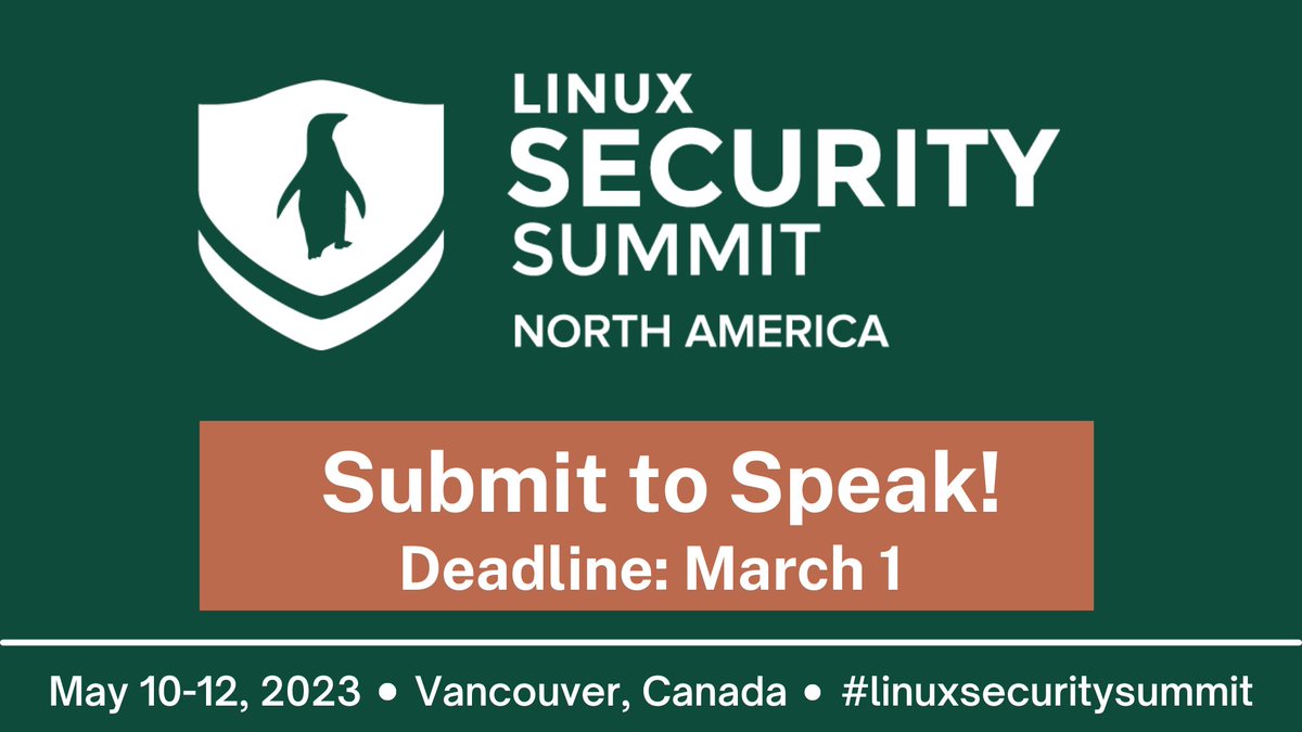 iD_0ne's tweet image. CloudNativeFdn: RT @linuxfoundation: Donโt forget! The #LinuxSecuritySummit Call for Proposals is open through March 1! What better way to foster community and solve #Linux #security challenges than by submitting to speak? Check out suggested topics + suโฆ