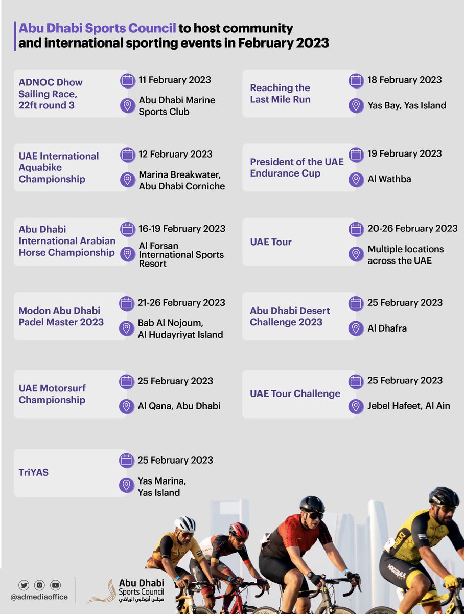 مكتب أبوظبي الإعلامي on Twitter "Abu Dhabi Sports Council will host a