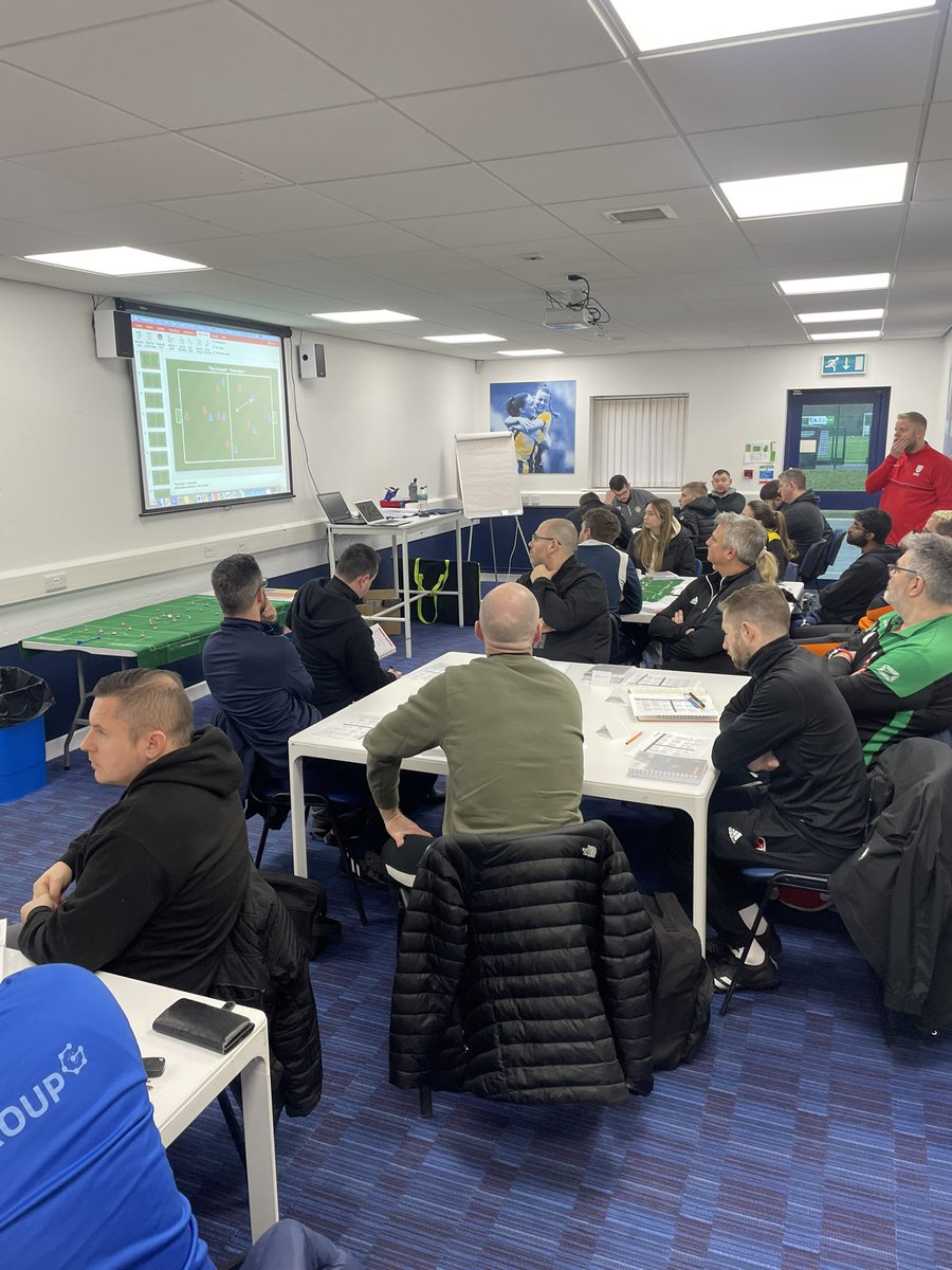Darelpoole's tweet photo. @ShropshireFA #UEFAC Module one, day one complete. Great discussion, great energy and a group of coaches who have contributed fantastically all day. #PrinciplesOfPlay and #PracticeSpectrum explored today. Looking forward to day two tomorrow. @FALearning #Coach #Development https://t.co/YSLGzAM5HL