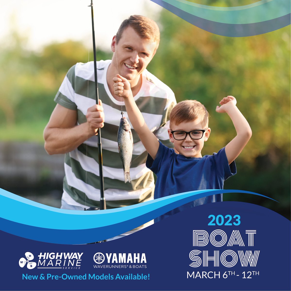 HighwayMarine's tweet image. Escape the hustle and bustle of everyday life without going far, when you visit the 2023 boat show. On March 11 and 12, our pond will be open for you to dust off those fishing skills! Bring your own rod and cast away 🎣

#boatshow #boatshow2023 #highwaymarine