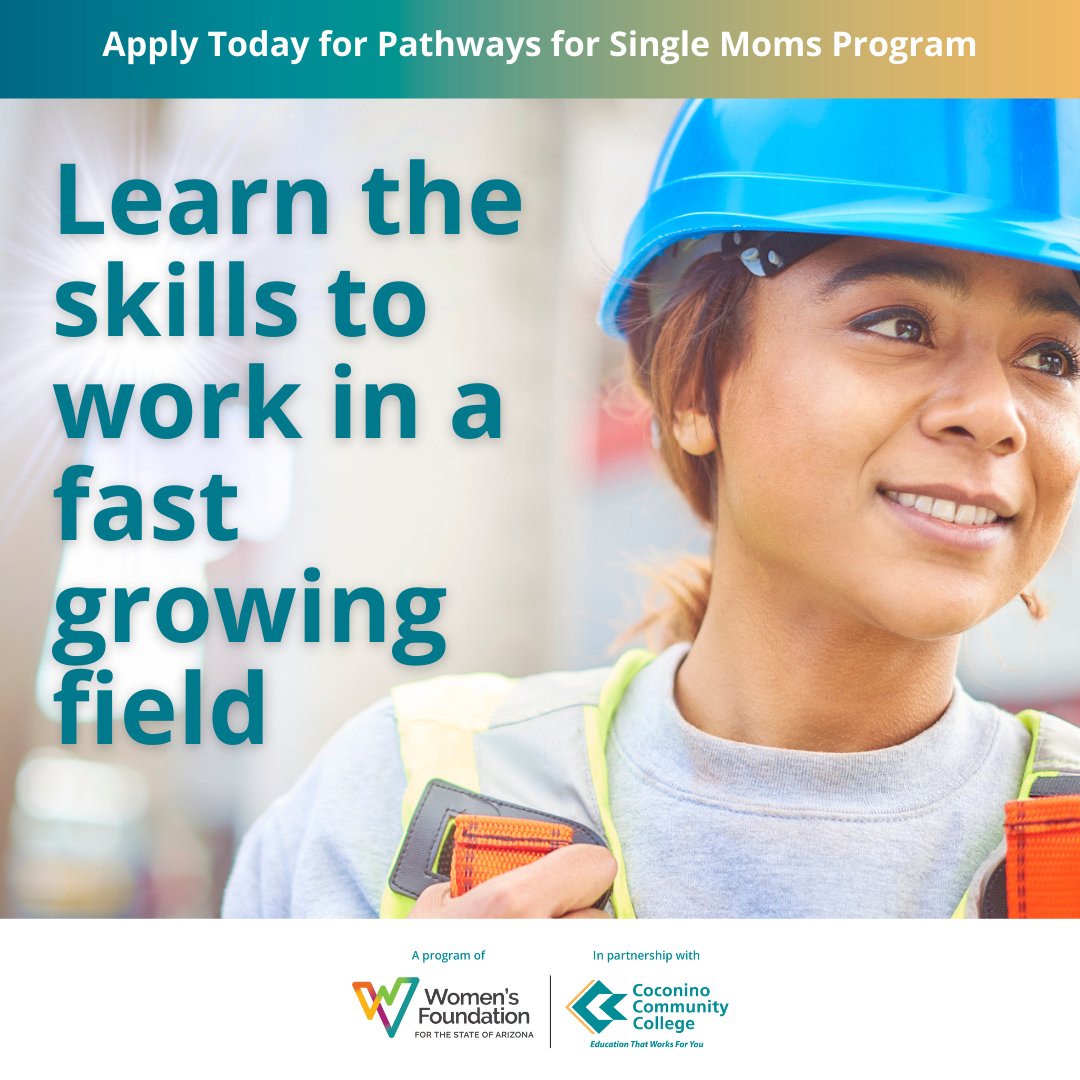 Accepting applications for our new program, Pathways for Single Mothers. 
coconino.edu/pathways-for-s…

#singlemothers #tuitionassistance #college #pathwaytocareer #coconinocommunitycollege #womensfoundation