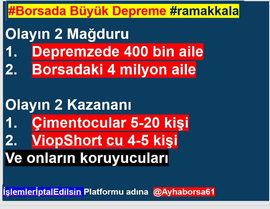AyhanBorsa61's tweet photo. #BorsadaİslemlerİptalEdilsin #islemleriptaledilsin 
İşte Kazananlar İşte Kaybedenler
biz anlattık

artık takdir YÜCE TÜRK DEVLETİnindir
rtweet edip etmemek de sizde

@RTErdogan @NureddinNebati @spkgovtr  @borsaistanbul  @sinanaaygun @CHPMuratBakan @cenginyurt5
  @TayyarTurkes https://t.co/Ay79BNVGh6
