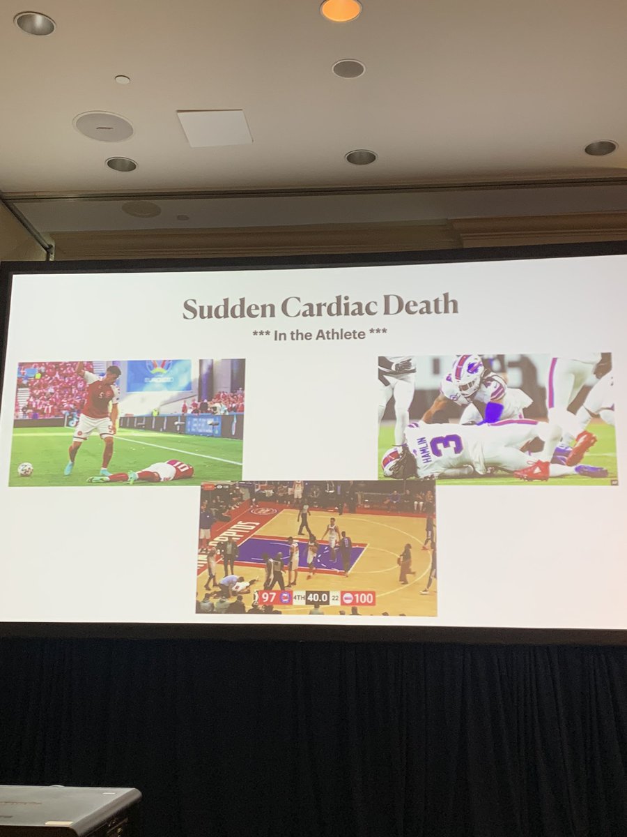 NCVHonline's tweet photo. Sudden #cardiacarrest in athletes is a hot topic! Dr. Robert Drennan, CIS #electrophysiologist, talks on #hypertrophic #cardiomyopathy, #anomalouscoronary, #dysplasia, #longqt, #shortqt, #brugada, #tachycardia, #commotiocordis & shares cases. #ncvhbatonrouge @CardioInstitute https://t.co/BHJLcxKq95
