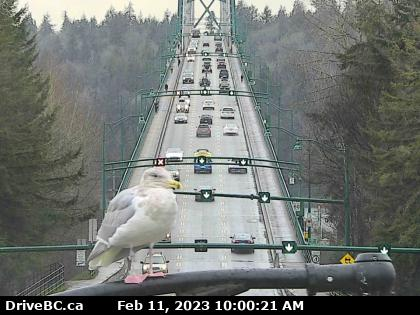 NewsRadioVAN's tweet photo. #LionsGateBridge 2 lanes s/b and one n/b. Busy around Lost Lagoon and the Stanley Park Causeway n/b. #BonesMcCoy would like to remind drivers, "Compassion. That's the one thing no machine ever had. Maybe it's the one thing that keeps men ahead of them." https://t.co/GYXHGim1u0
